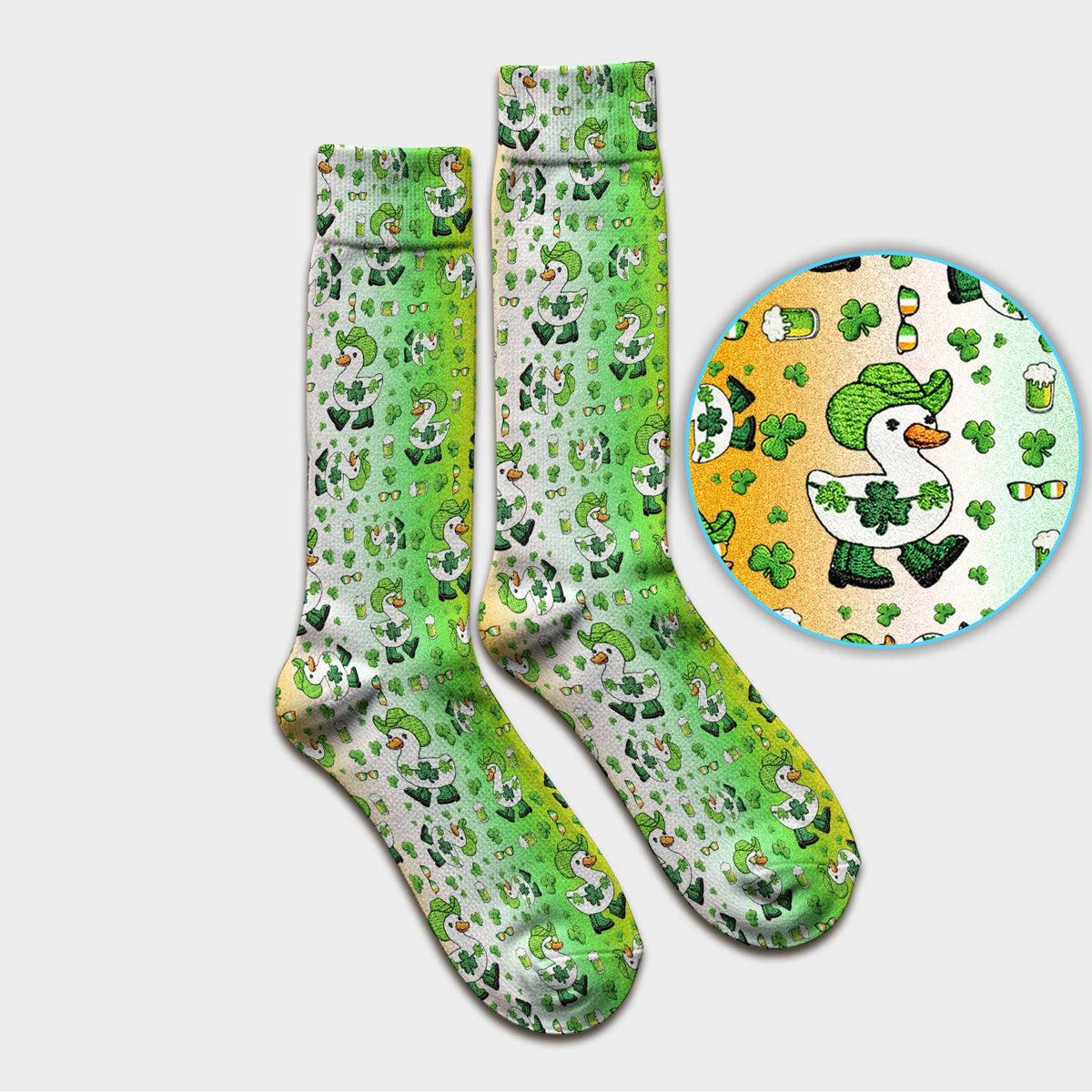 St Patrick Goose Shamrock Nurse Socks