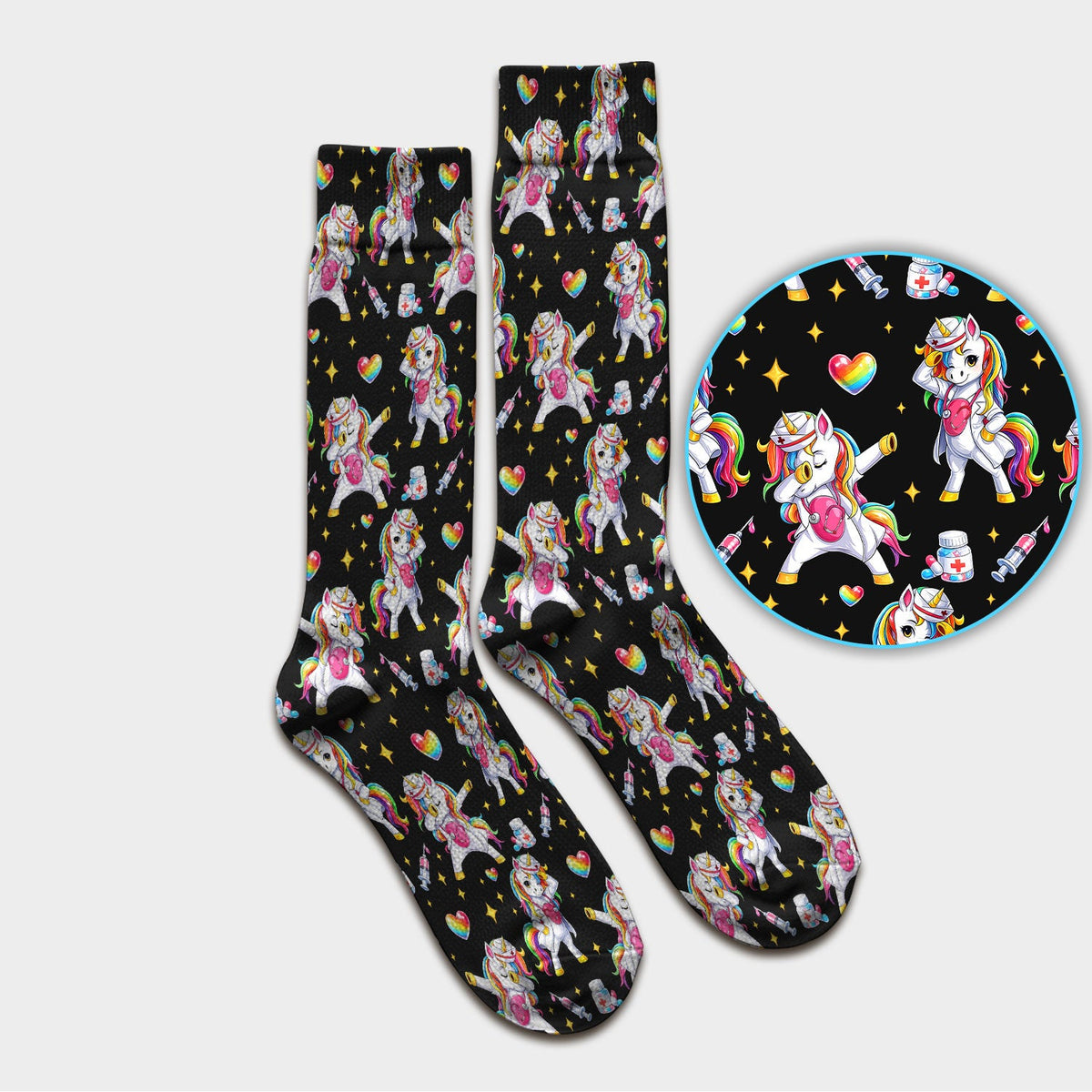 Nurse Unicorn Rainbow Socks