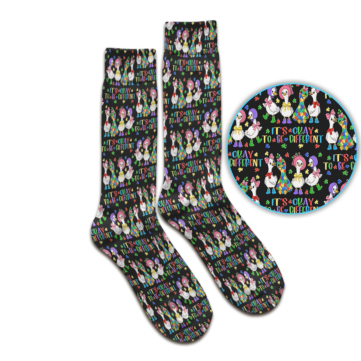 It's Okay To Be Different Duck Nurse Socks