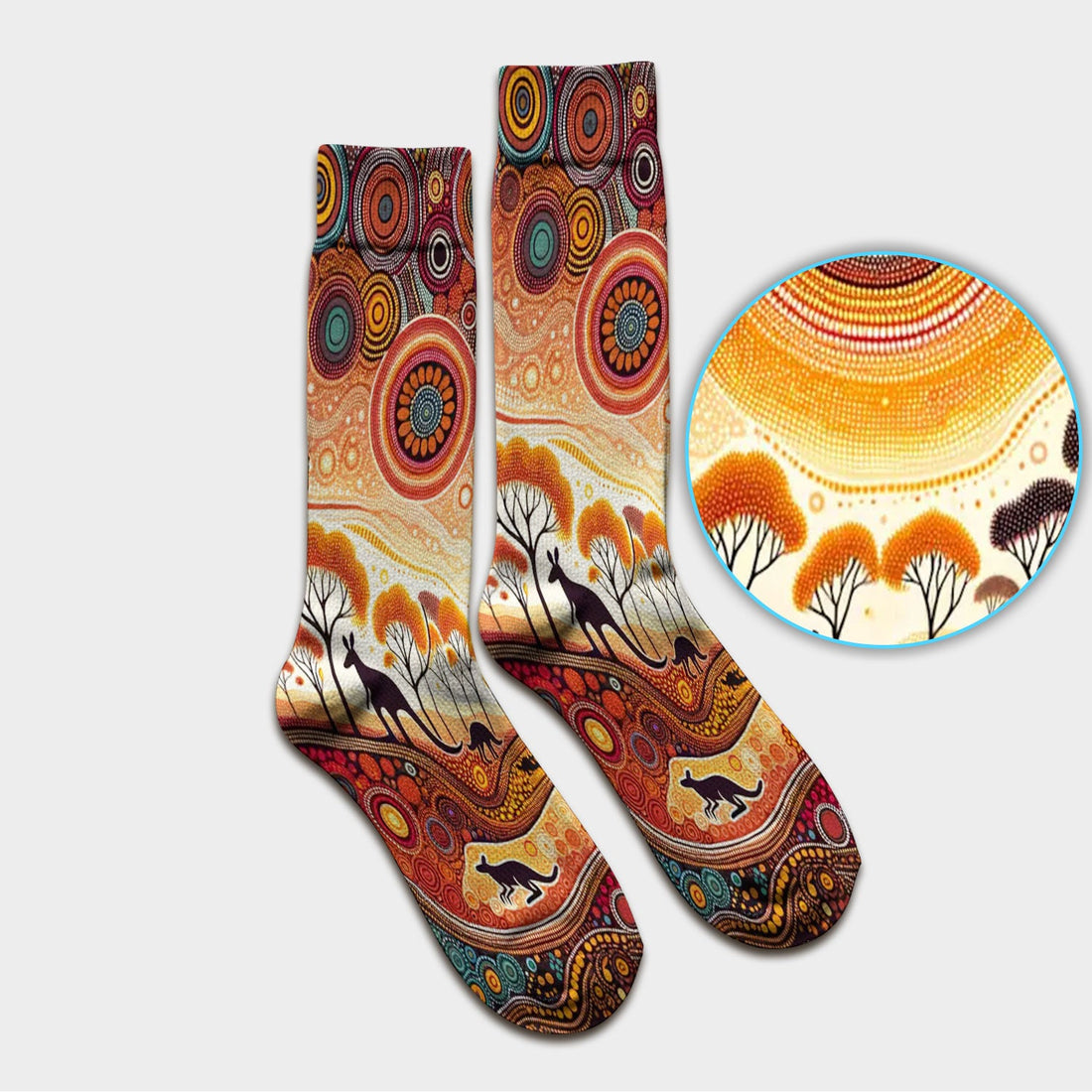 Aboriginal Kangaroo Art Nurse Socks