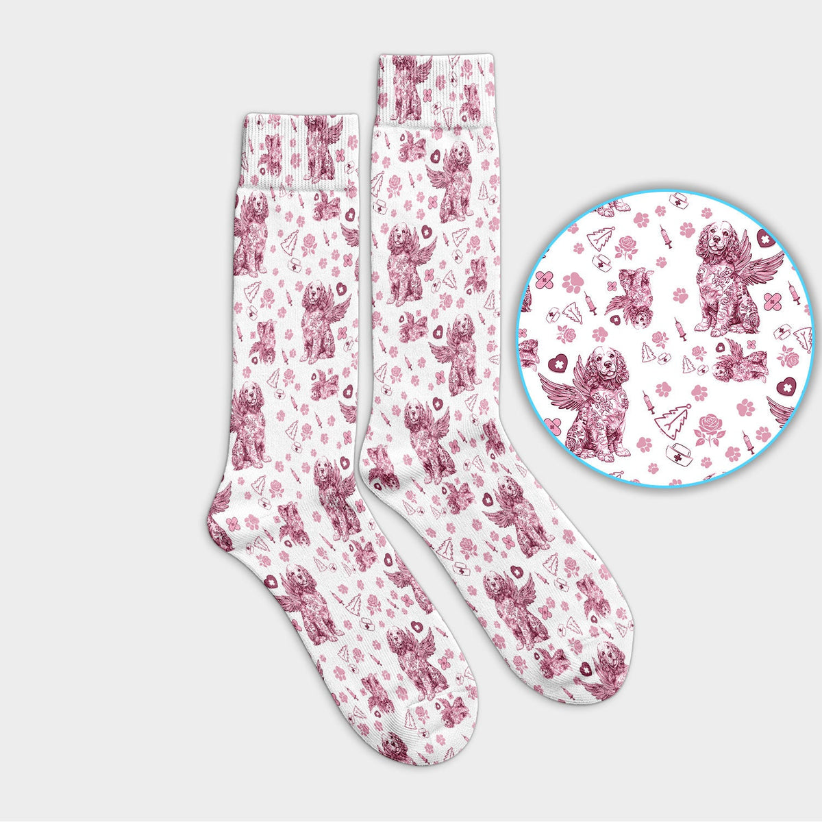 Toile De Jouy Angel Puppy Nurse Socks