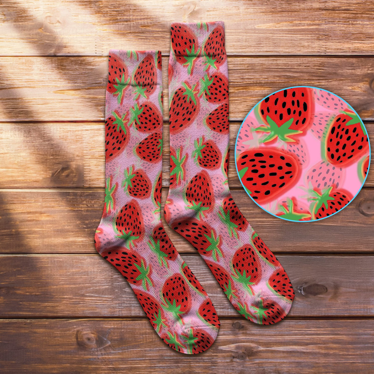 Pink Strawberry Nurse Socks