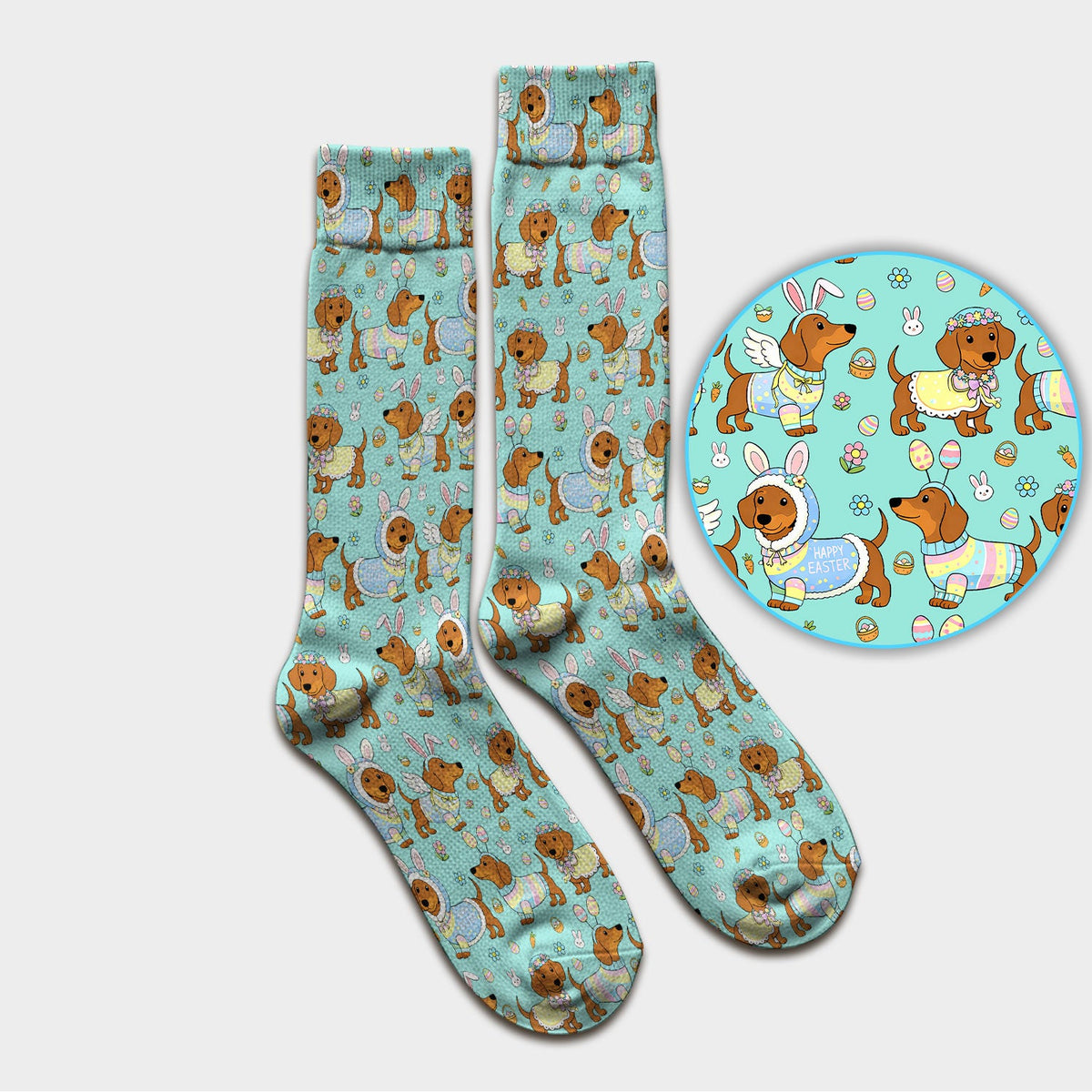 Dachshund Bunny Nurse Socks - Easter Gift