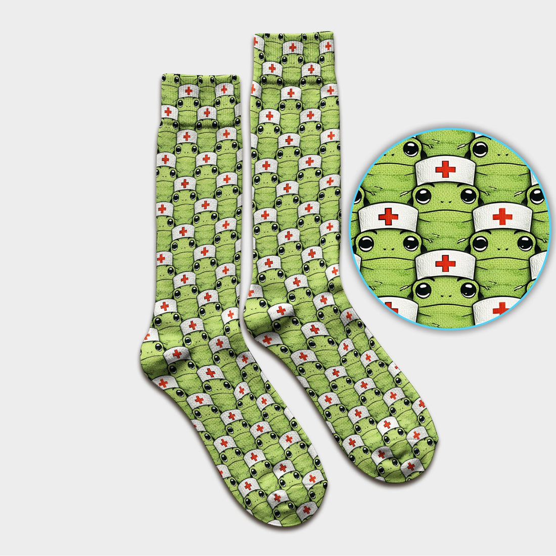 Green Frog Nurse Socks