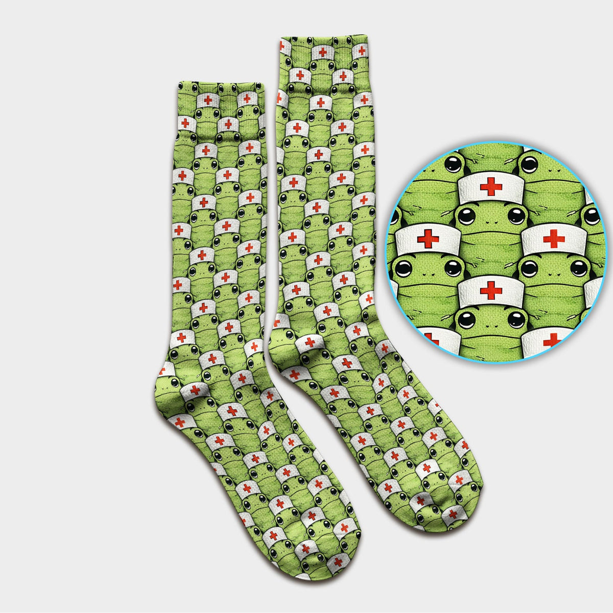 Green Frog Nurse Socks