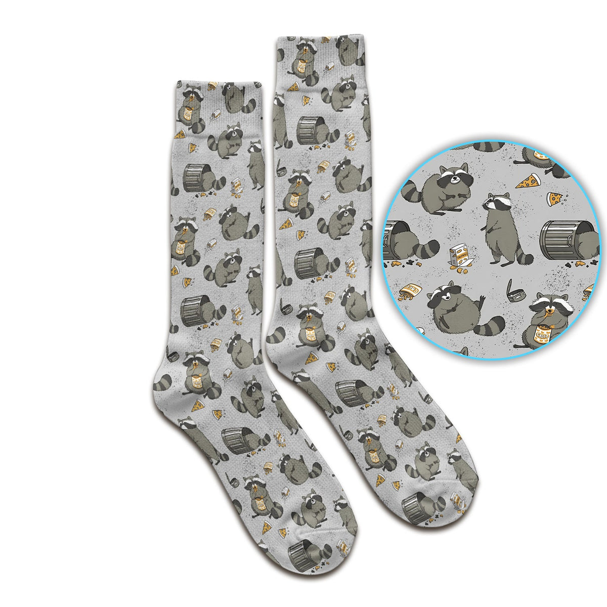 Raccoon Snack Trash Can Nurse Socks