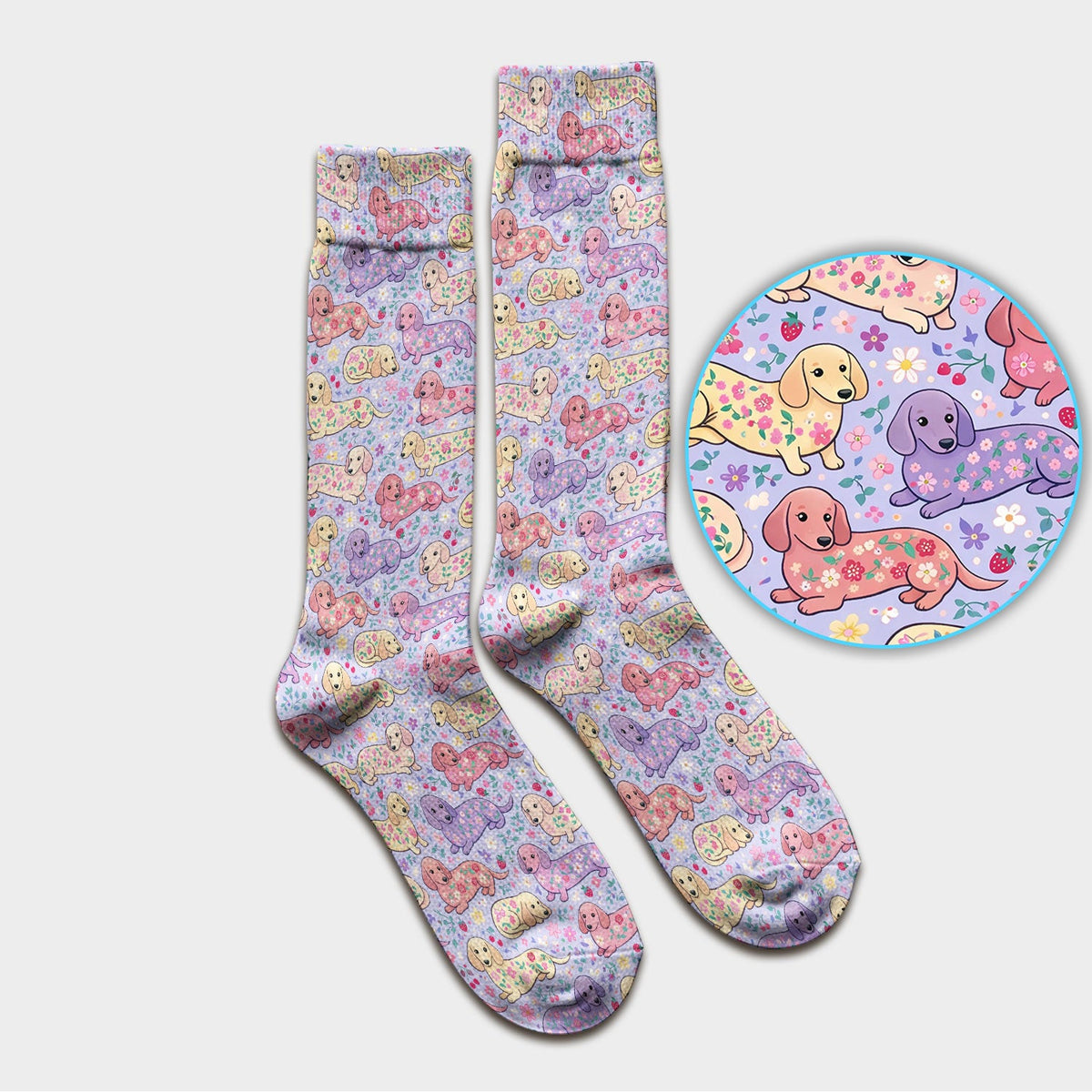 Dachshund Floral Nurse Socks