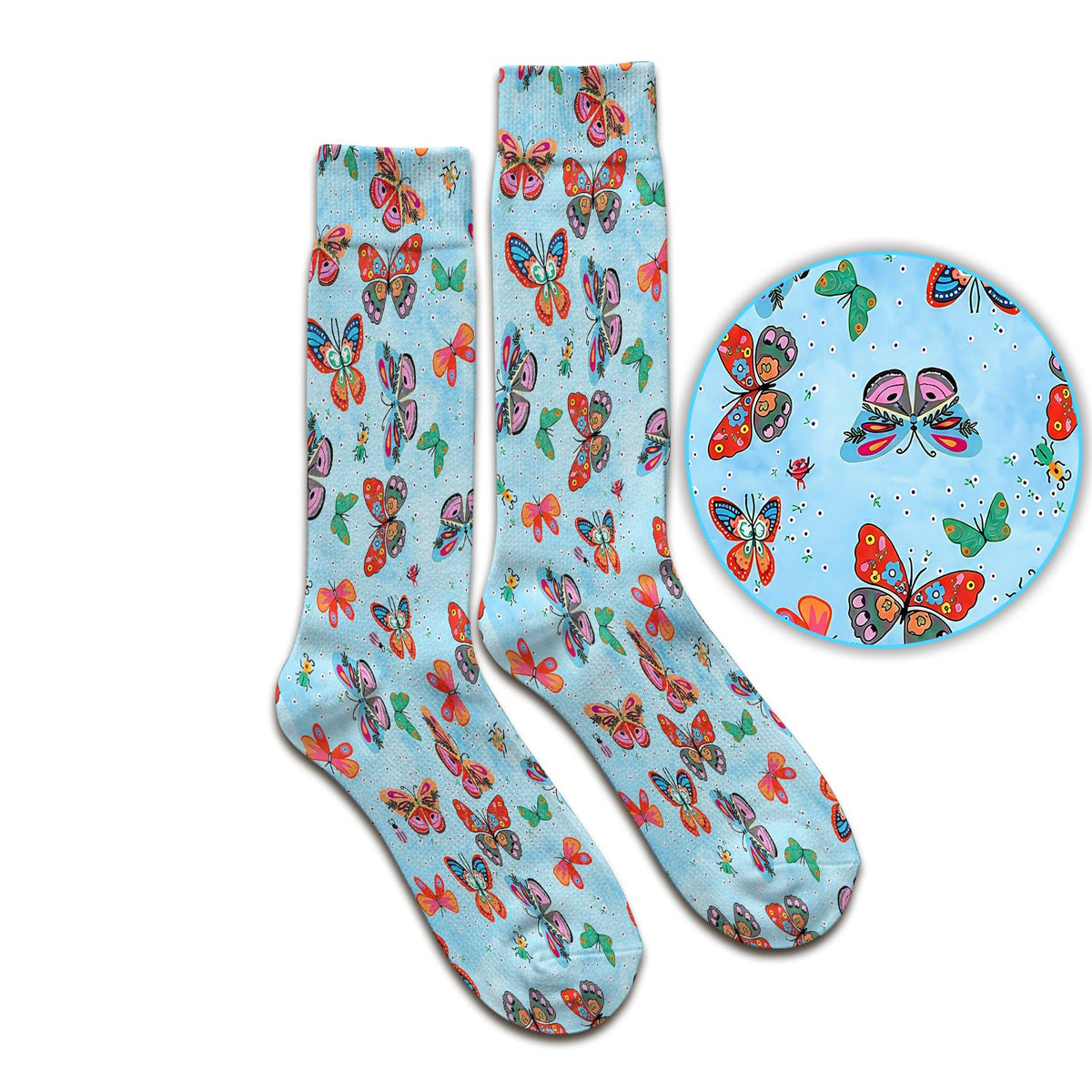Colorful Butterfly Garden Nurse Socks