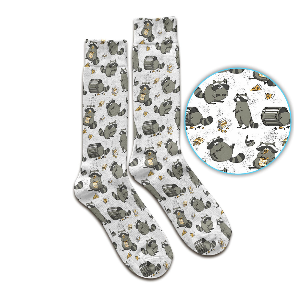 Raccoon Snack Trash Can Nurse Socks