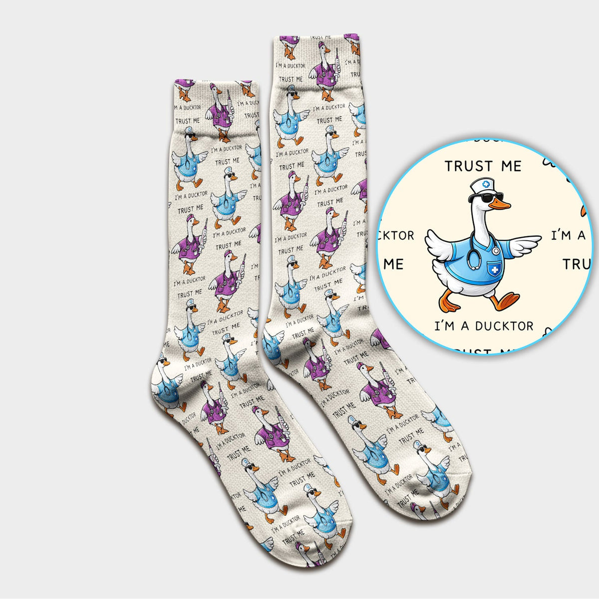 Duck Cartoon Nurse Socks