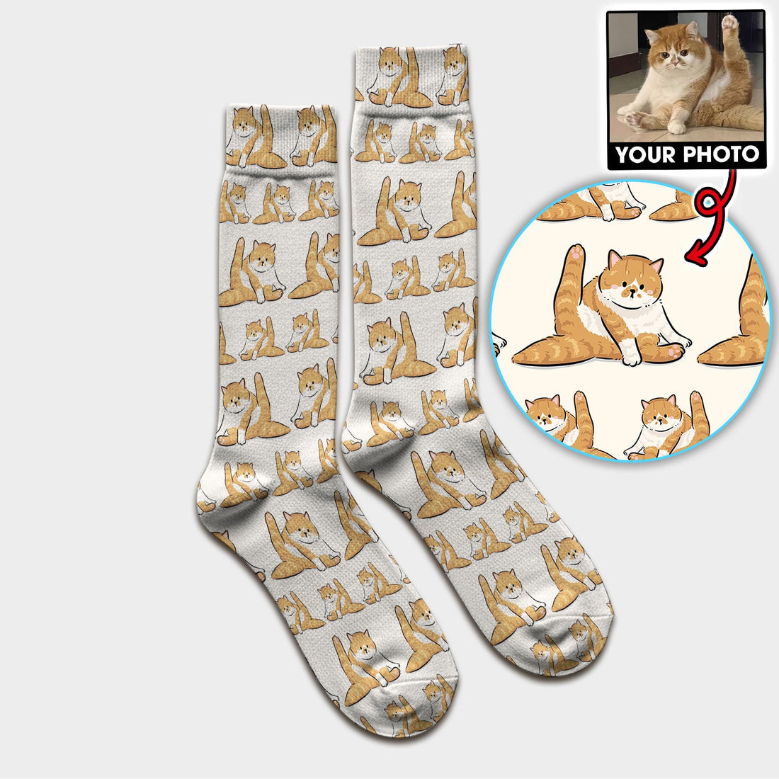 Personalized Cat Photo Nurse Socks