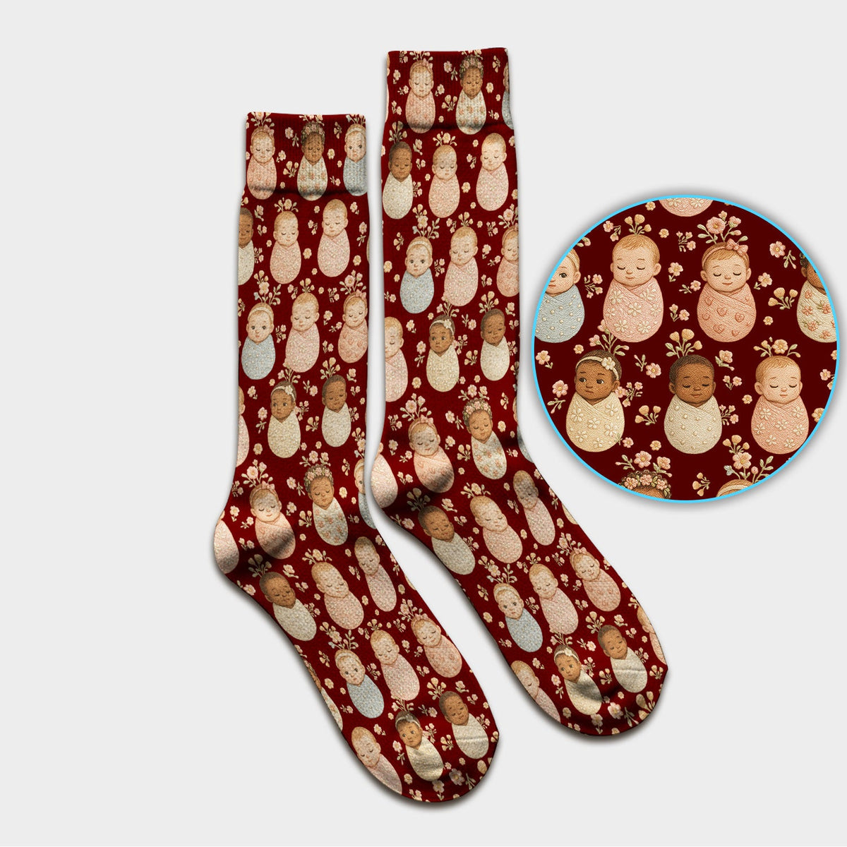 Sweet Newborn Baby Floral Nurse Socks