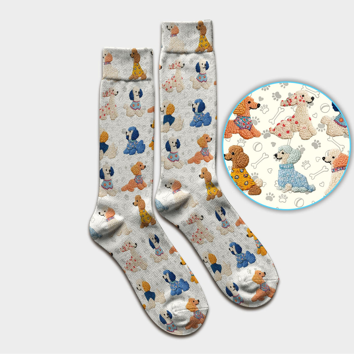 Colorful Poodle Nurse Socks