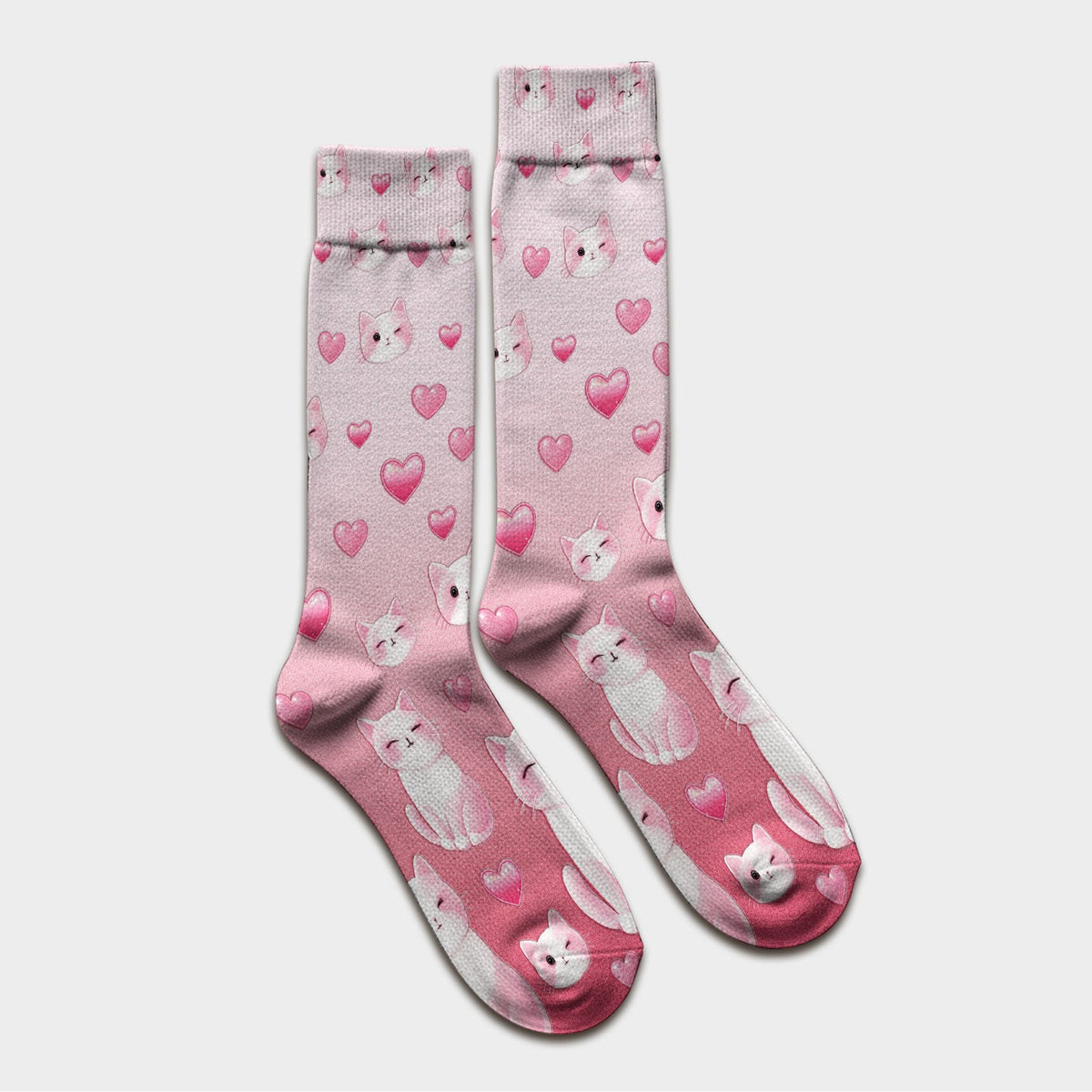 Valentine Cat Heart Nurse Socks