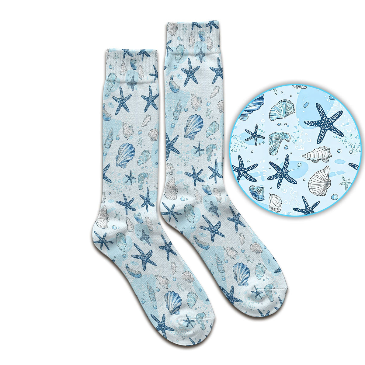 Ocean Shell Starfish Nurse Socks