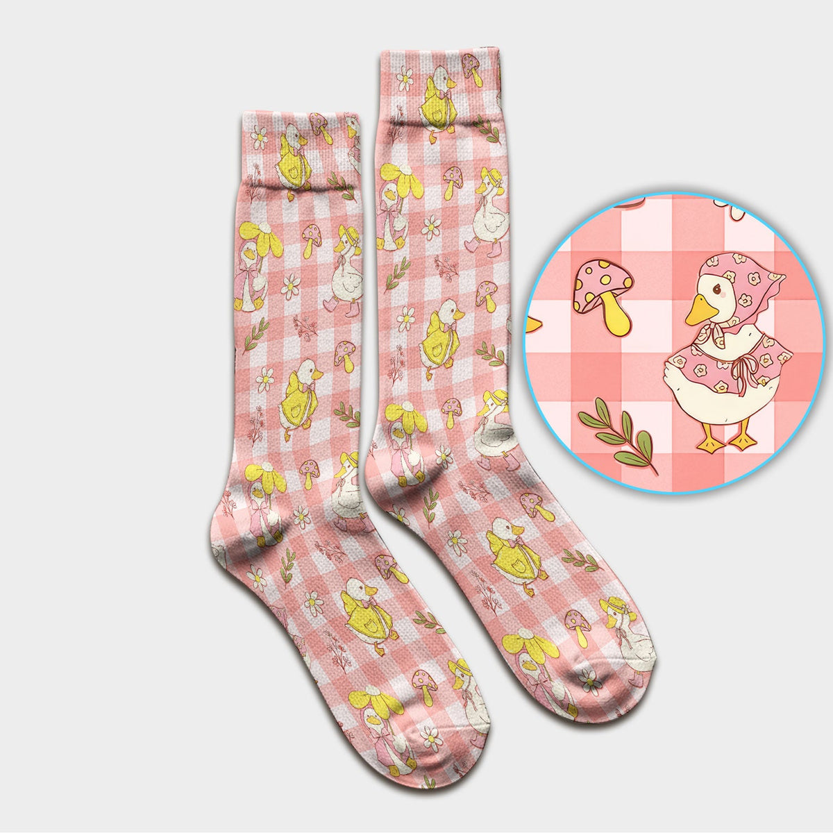 Duck Outfit Gingham Nurse Socks