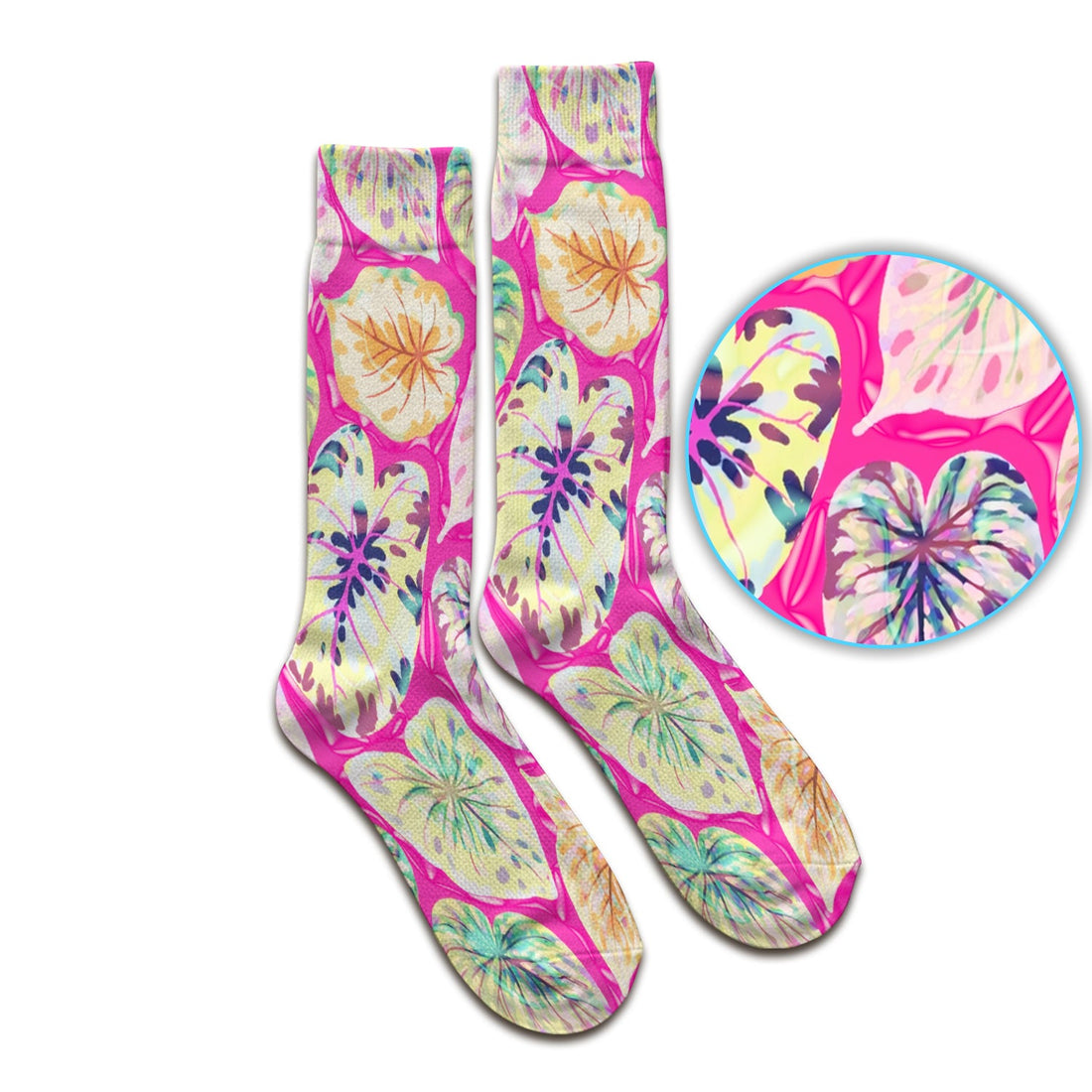 Tropical Colorful Leaf Nurse Socks
