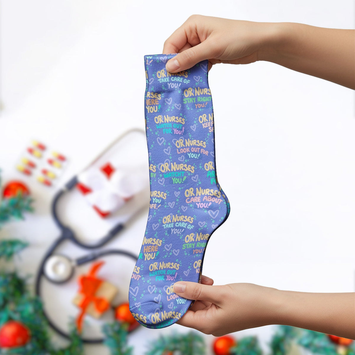Nurse Quote Care Message Socks