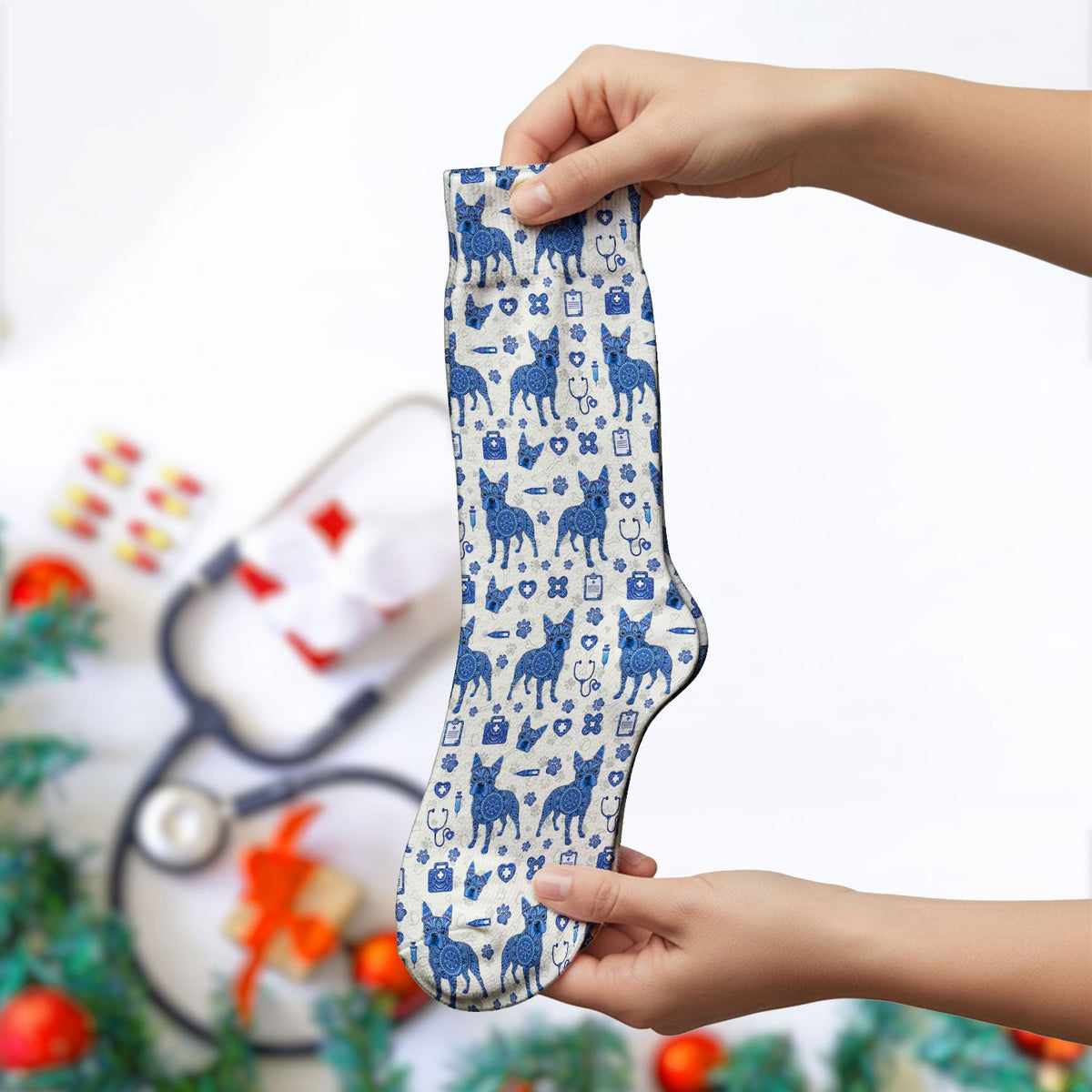 Blue Heeler Australian Cattle Dog Nurse Socks