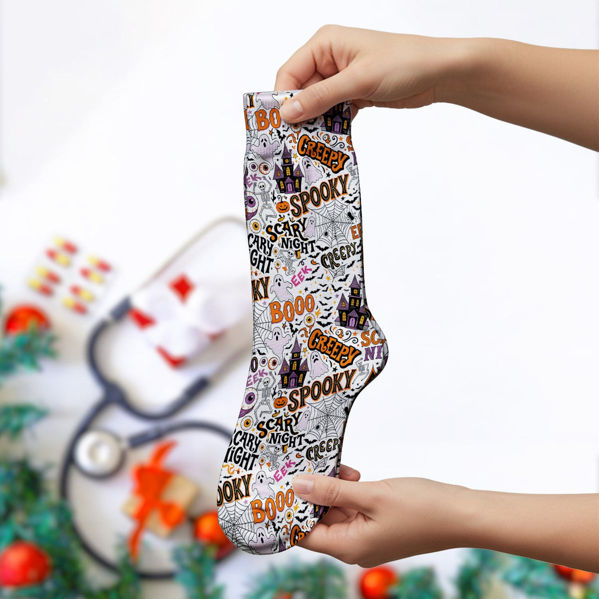 Haunted House Nurse Socks