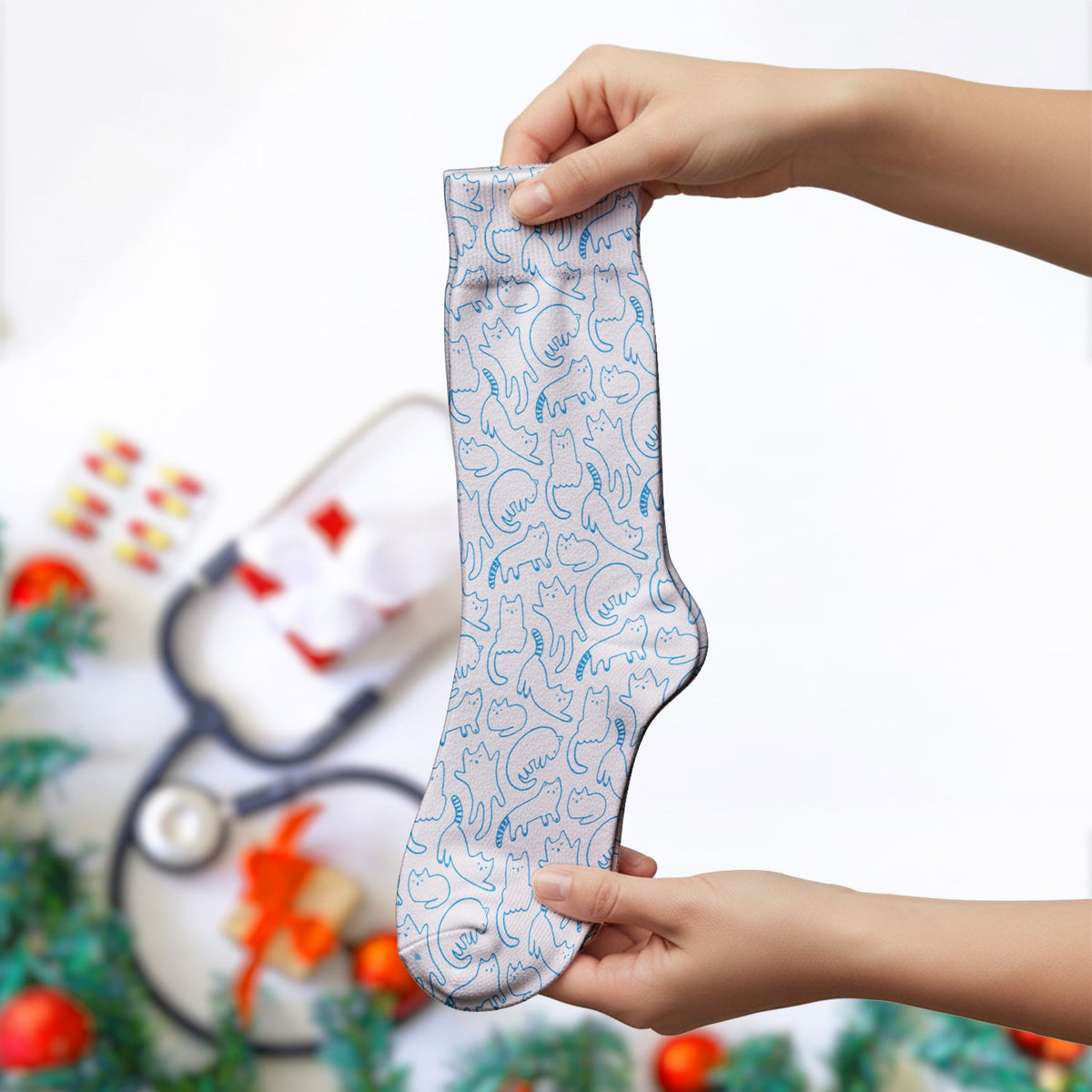 Artistic Cat Nurse Socks