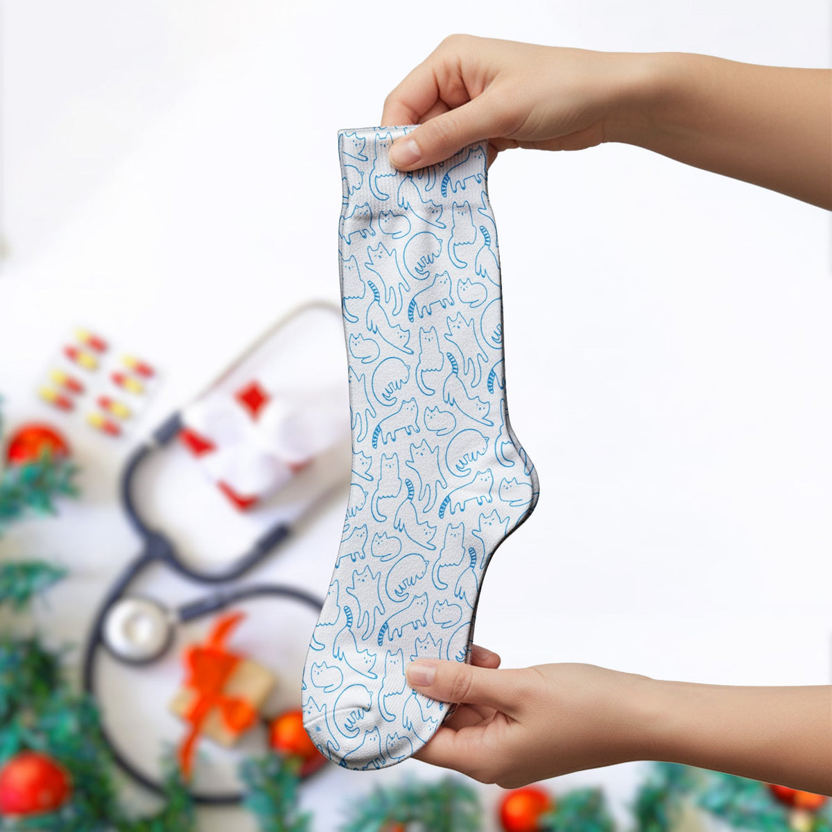 Artistic Cat Nurse Socks