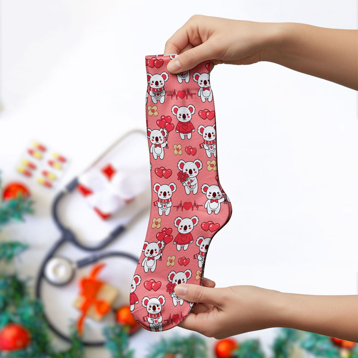 Sweet Koala Socks - Valentines Day Gift For Nurse