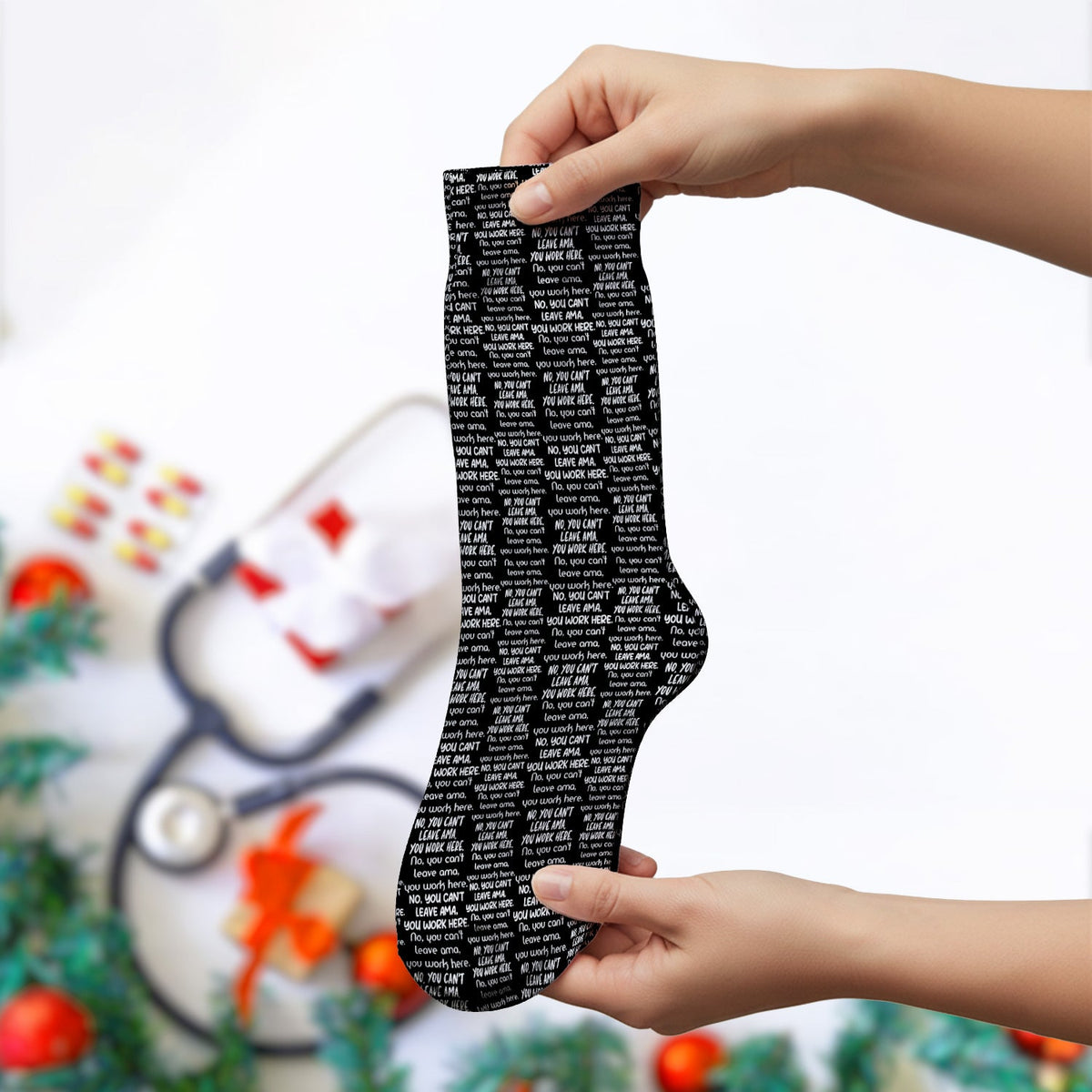 Repeating Work Quote Nurse Socks