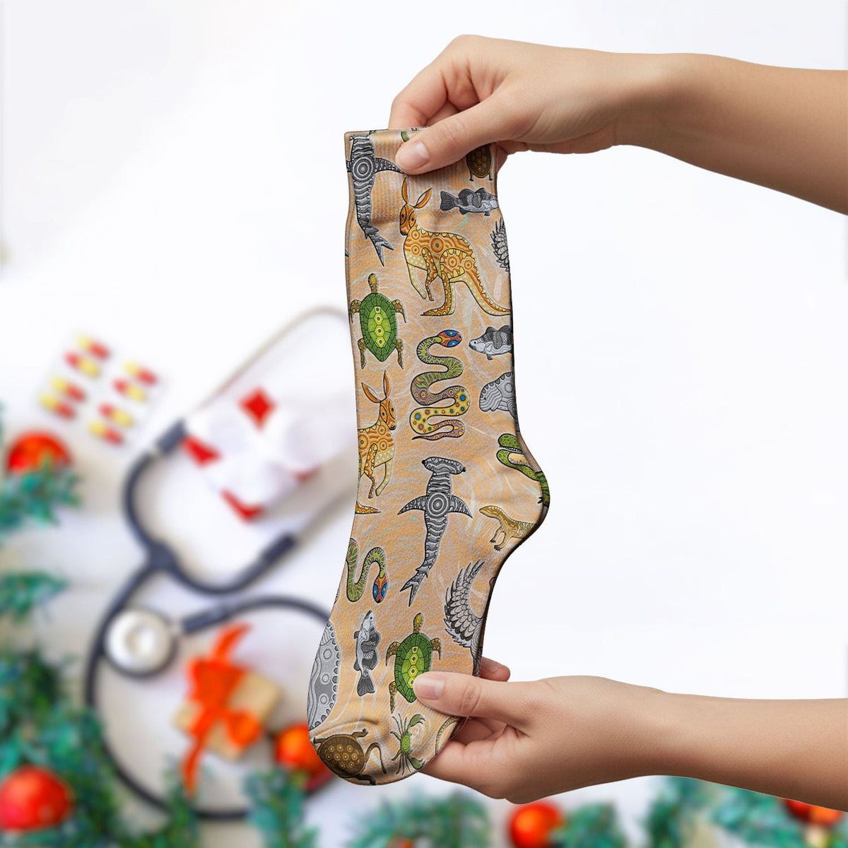 Crocodile Turtle Snake Nurse Socks