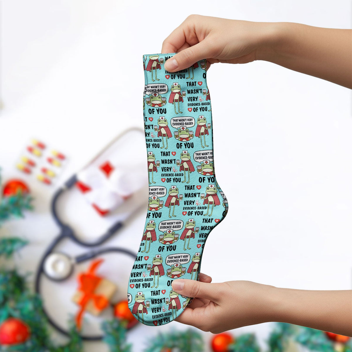 Frog Quote Nurse Socks