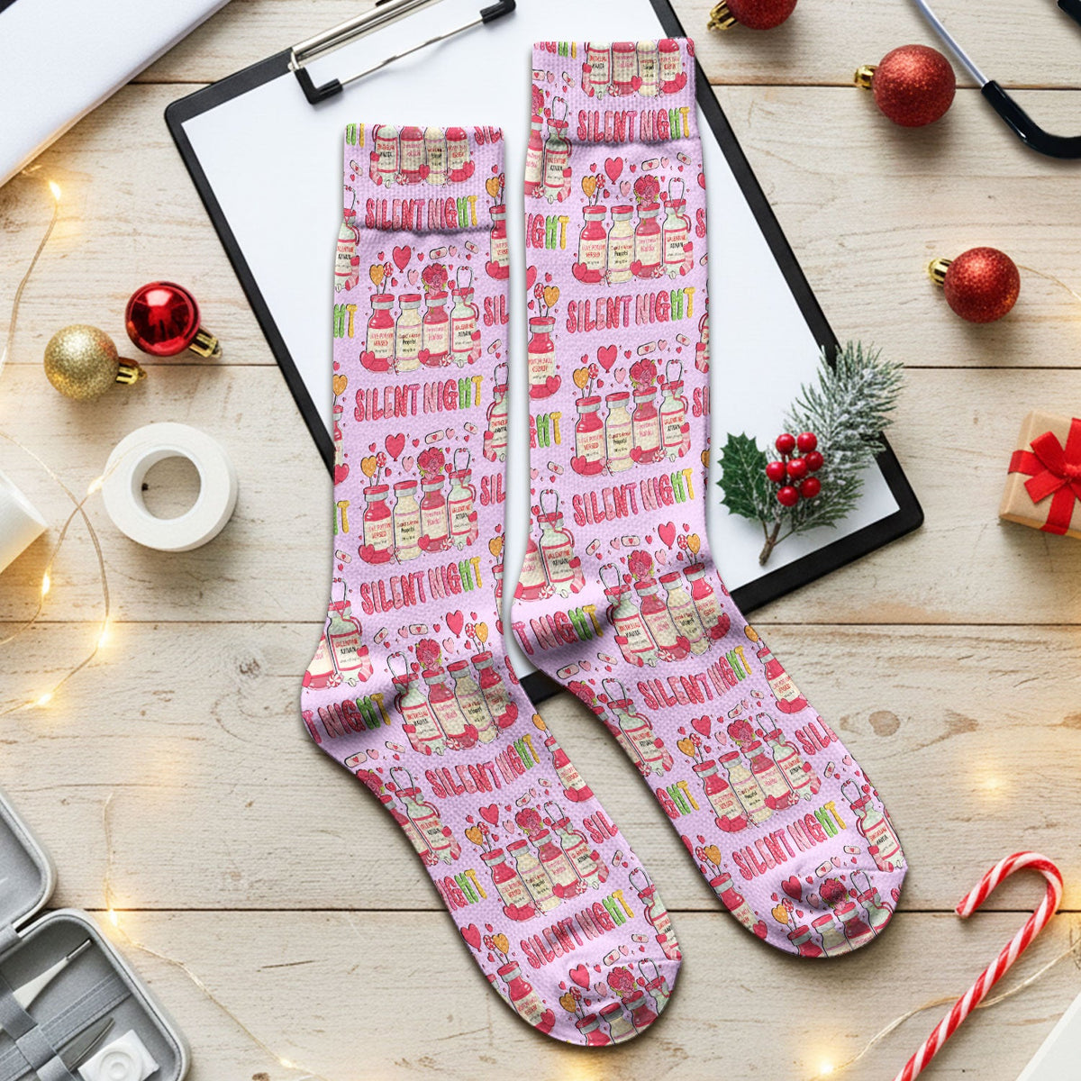 Valentine Silent Night Love Nurse Socks