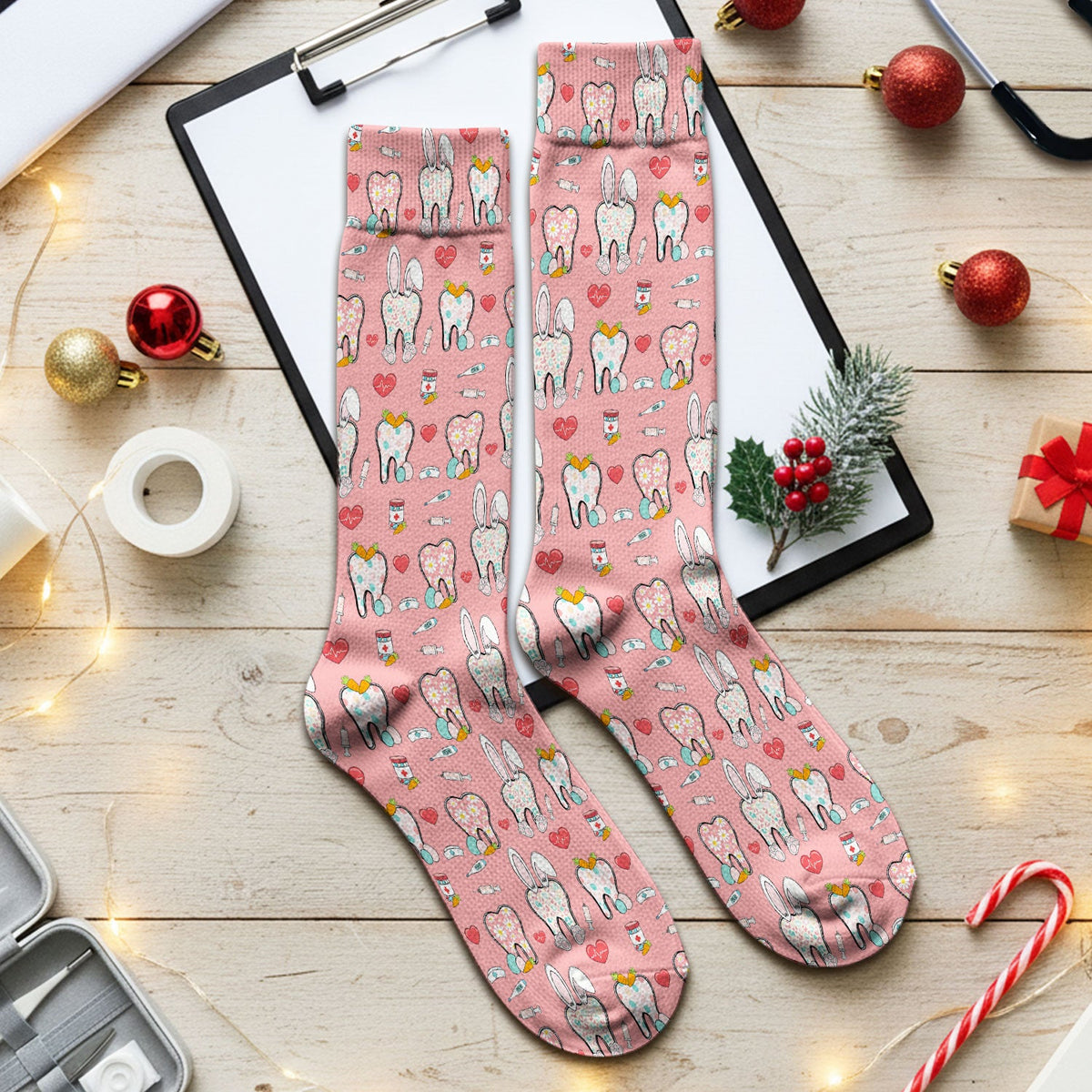 Easter Bunny Dentist Nurse Socks