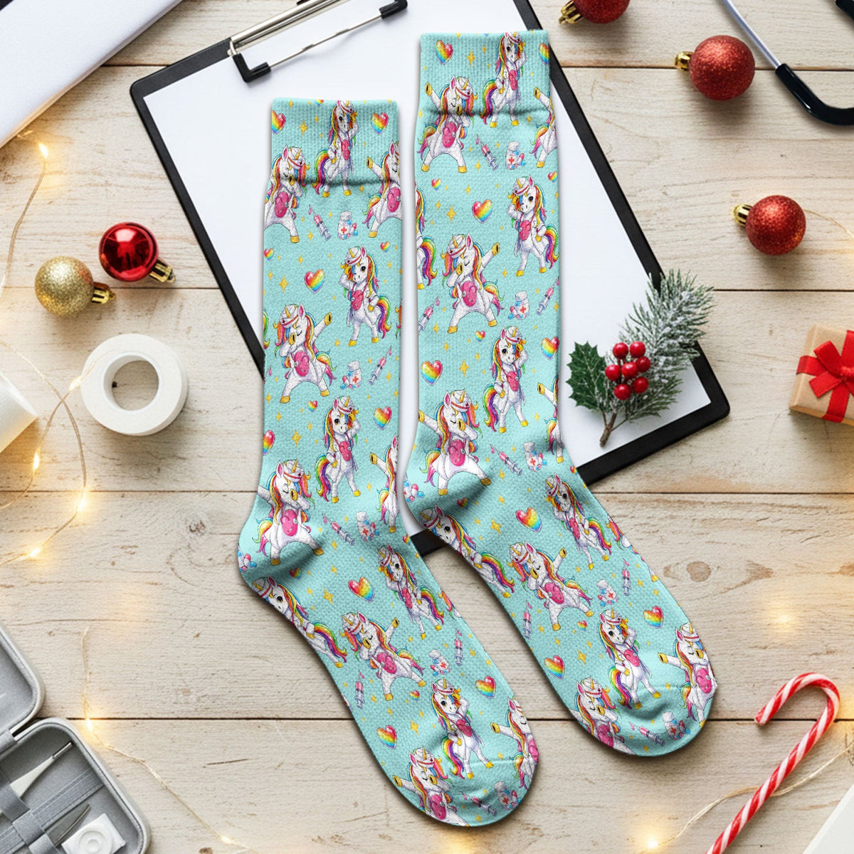 Nurse Unicorn Rainbow Socks