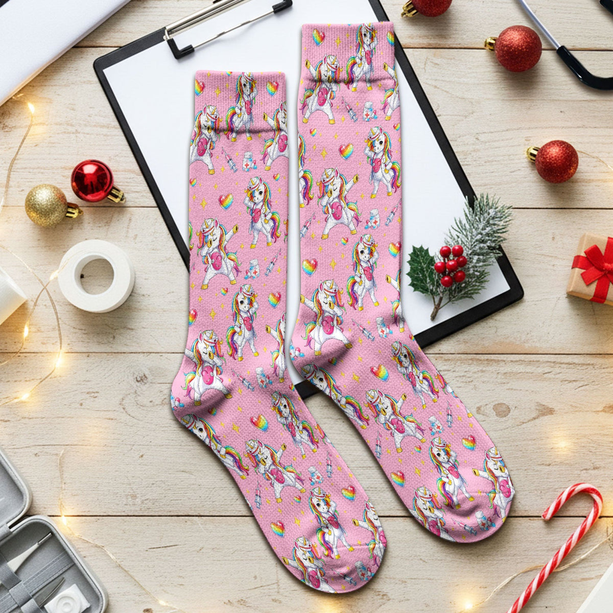 Nurse Unicorn Rainbow Socks