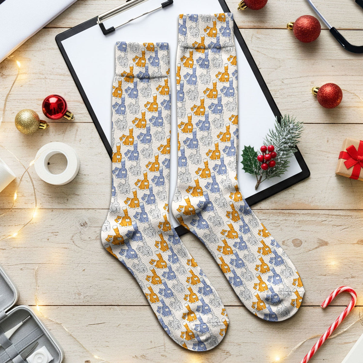 Cartoon Cat Nurse Socks