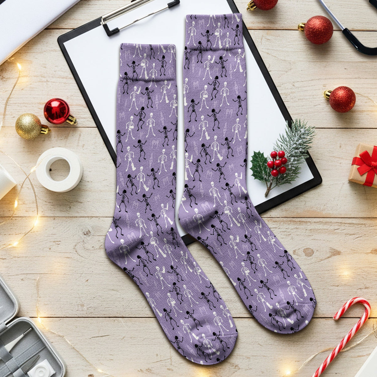 Orthopedic Skeleton Nurse Socks - Halloween Gift