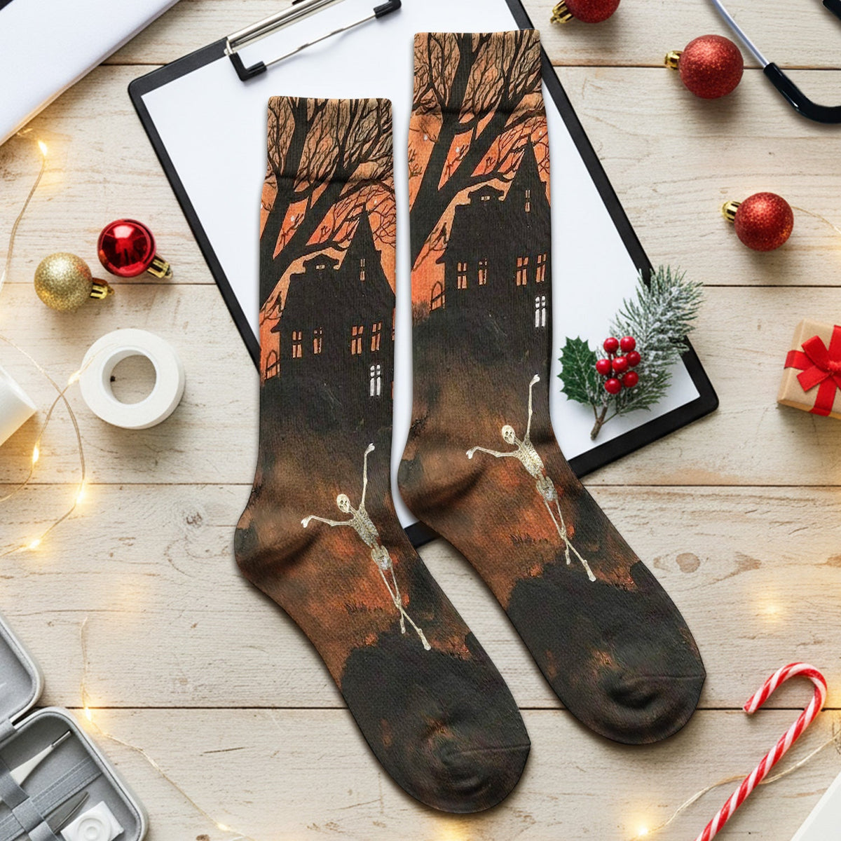 Haunted House Nurse Socks - Halloween Gift