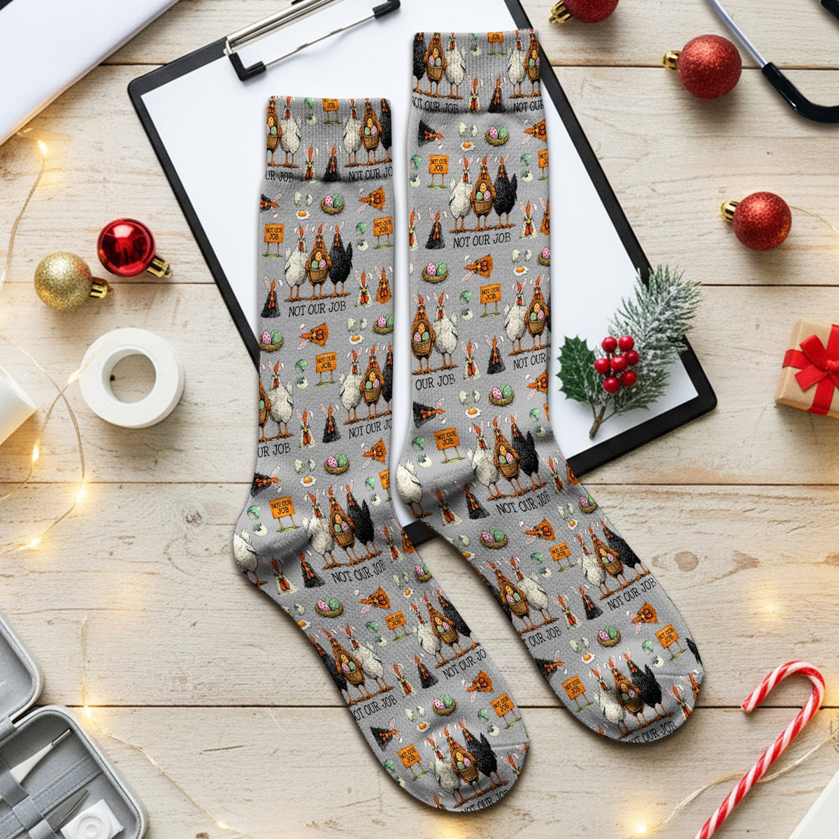 Chicken Humor Nurse Socks - Easter Gift