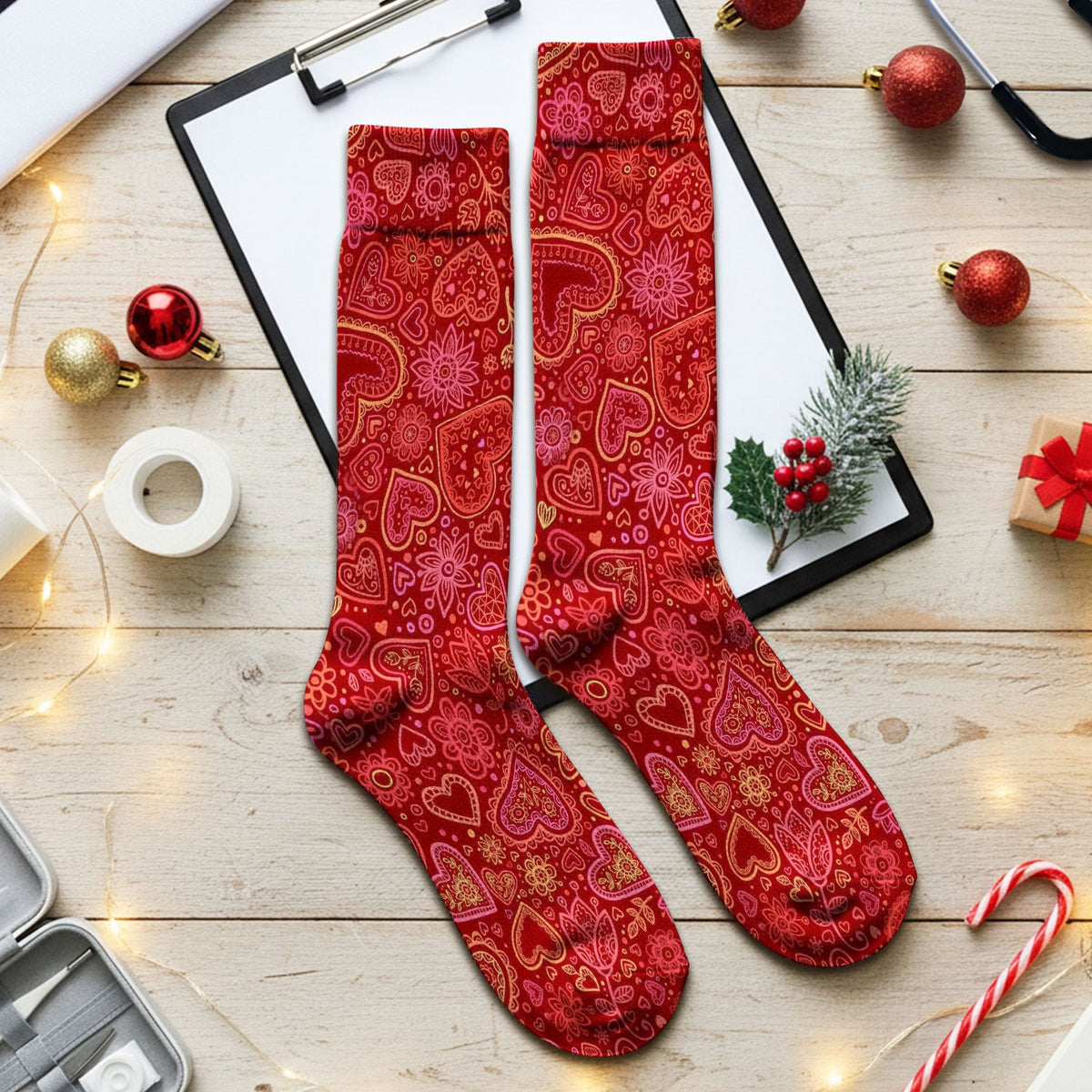Valentine Heart Nurse Socks