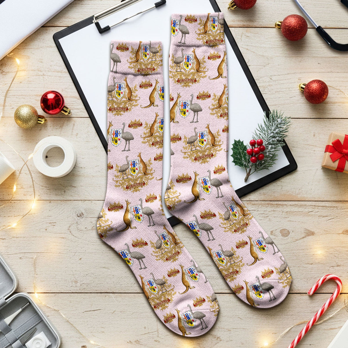 Australian Kangaroo Emu Crest Nurse Socks