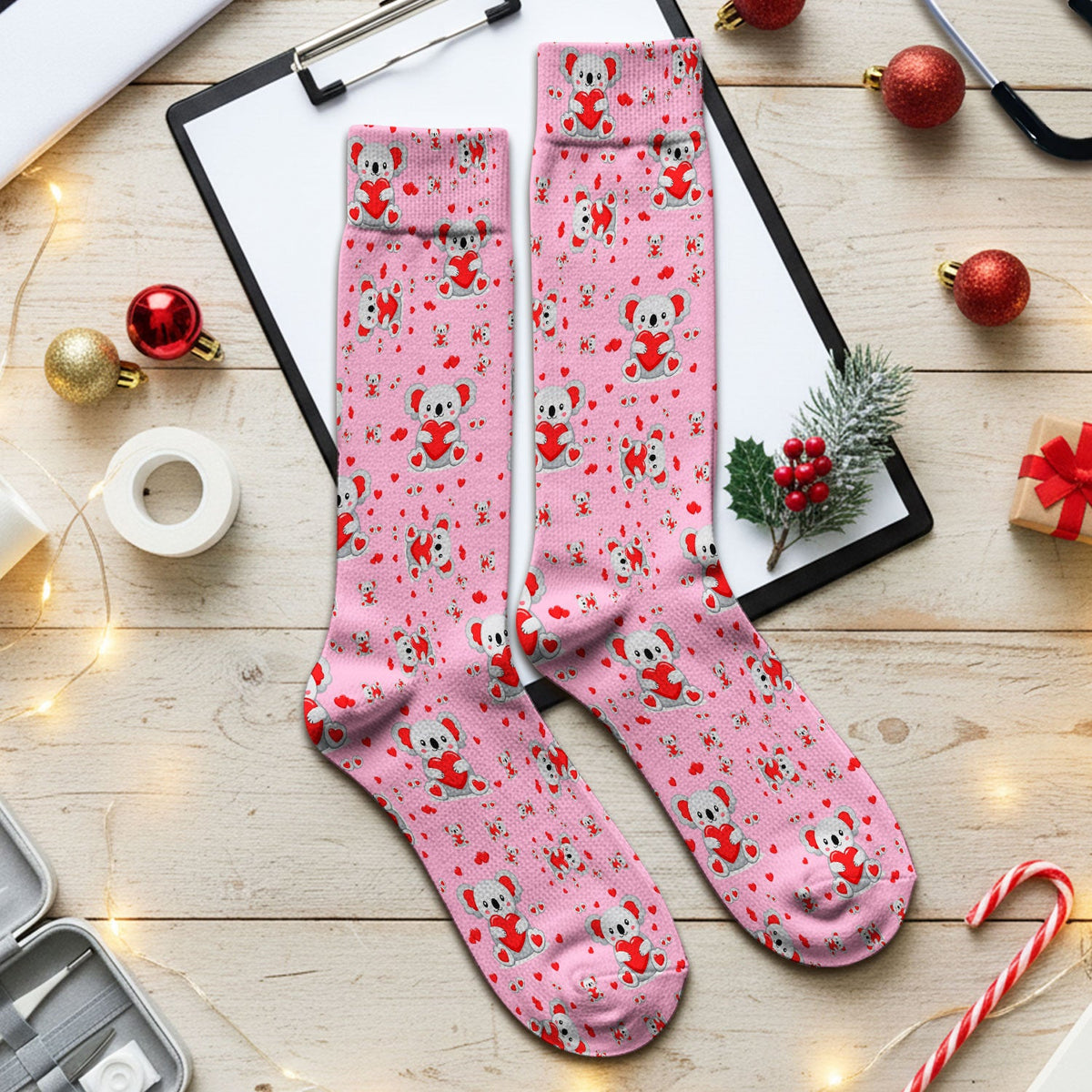 Valentine Koala Heart Nurse Socks