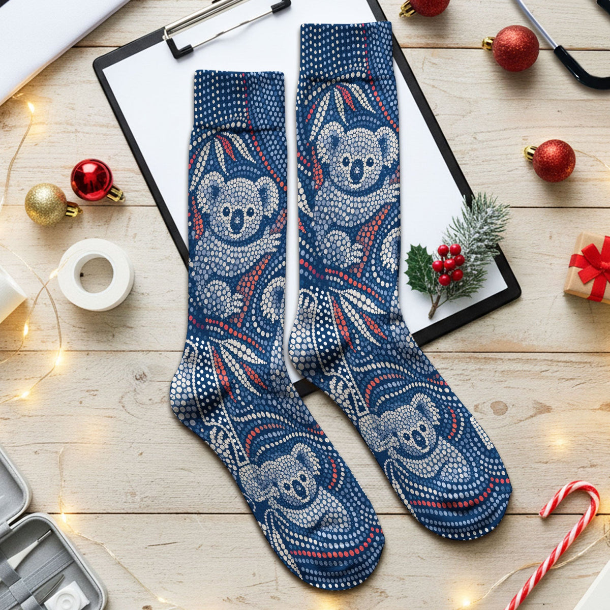 Koala Dot Art Nurse Socks