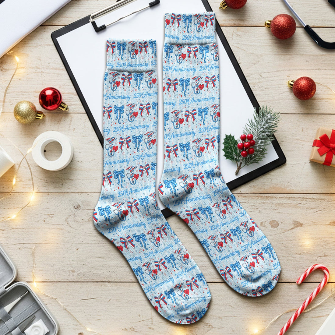250th Anniversary Nurse Ribbon Heart Socks
