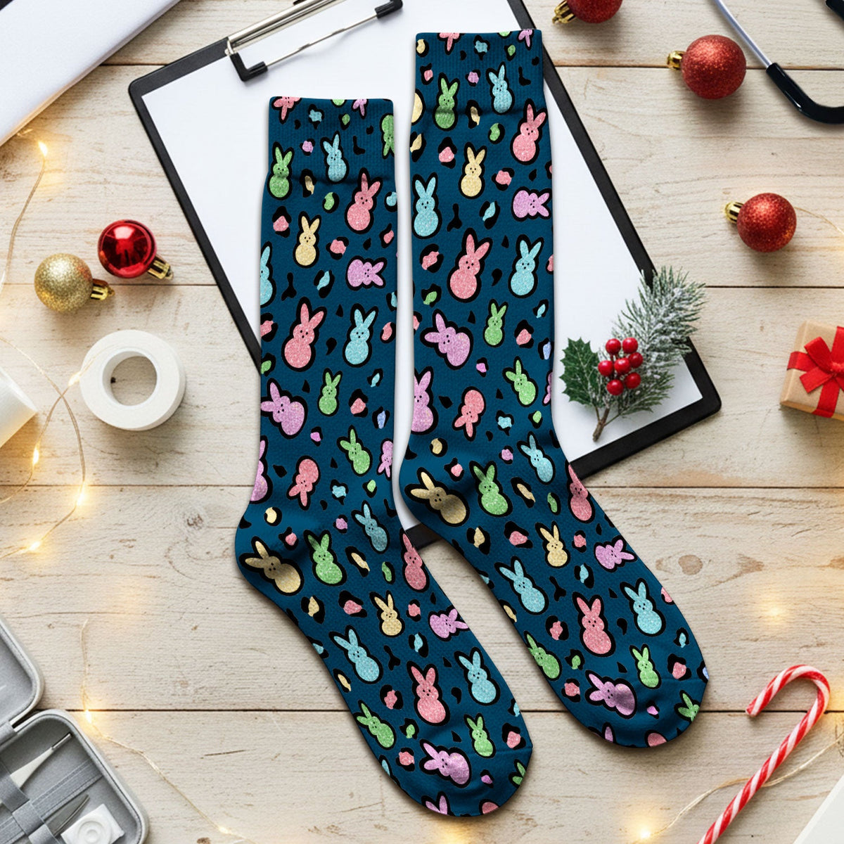 Pastel Bunny Nurse Socks