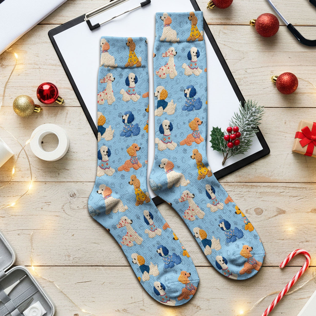 Colorful Poodle Nurse Socks