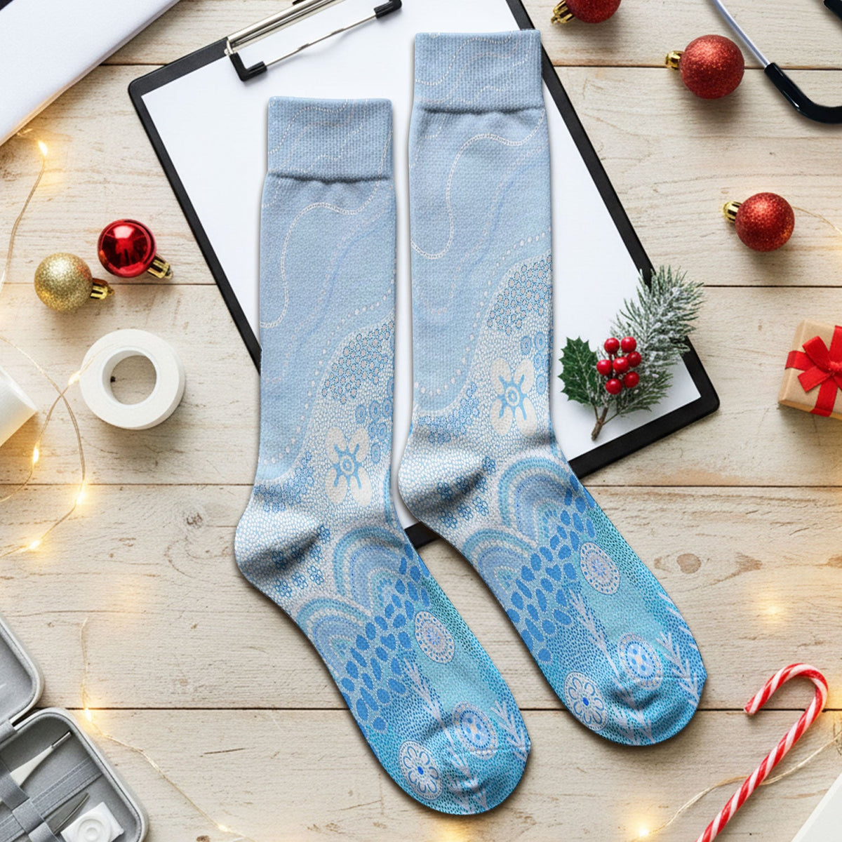 Floral Mandala Dot Nurse Socks