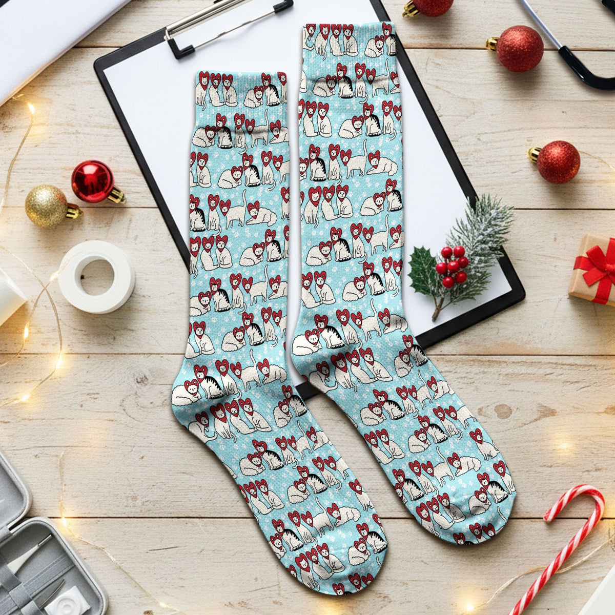 Cat Heart Nurse Socks