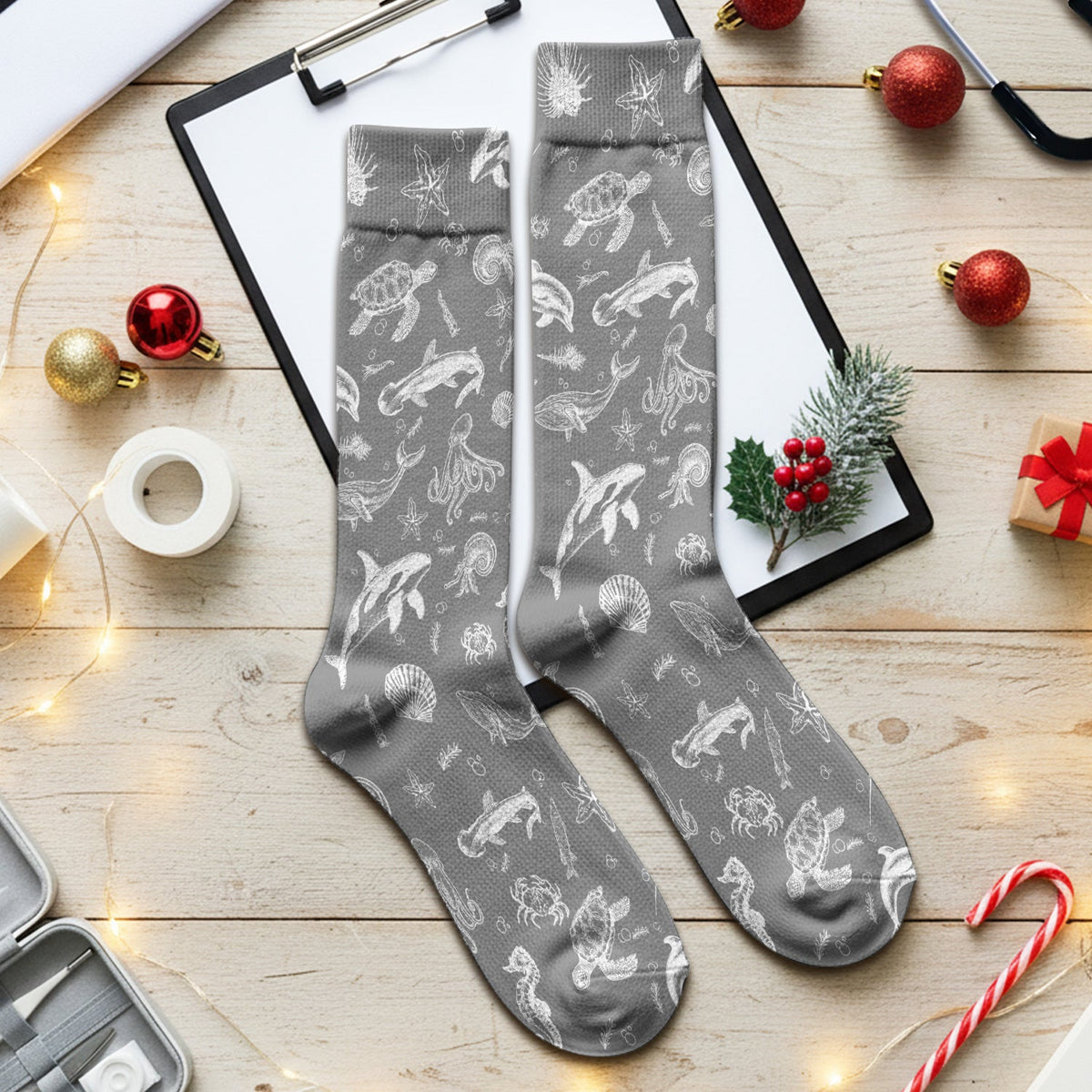 Marine Sea Life Nurse Socks