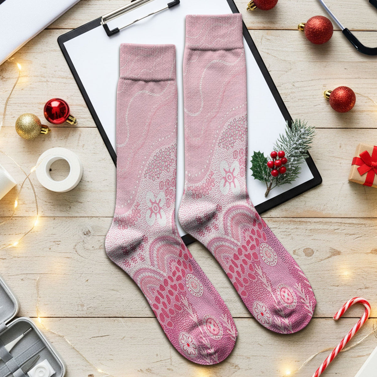 Floral Mandala Dot Nurse Socks