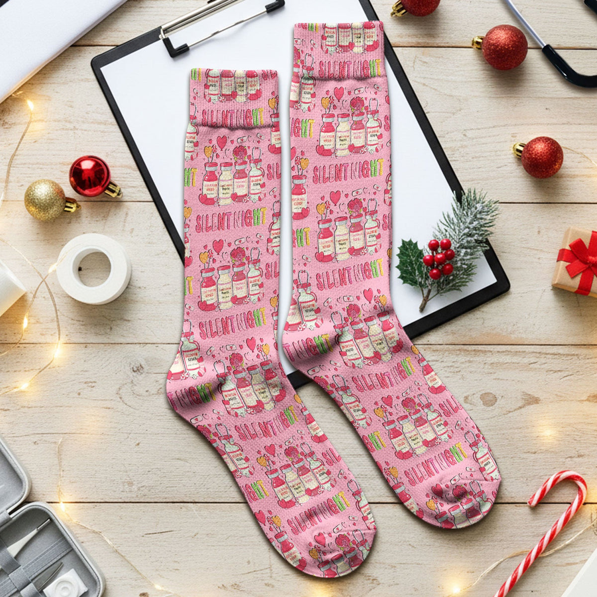 Valentine Silent Night Love Nurse Socks
